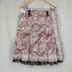 Purificacion Garcia Floral Jacquard Tapestry Midi Skirt Full Green Lining